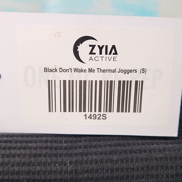 ZYIA Active Don’t Wake Me Thermal Pant High Rise Waffle Knit Jogger Black - Picture 6 of 8